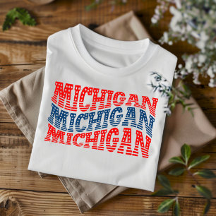 Camiseta Patriótica Vermelha e Azul Boho de Michig