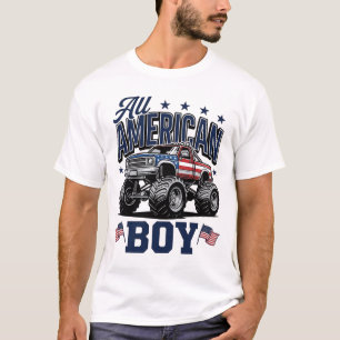 Camiseta Patriótica Vintage de Caminhão Monstro de