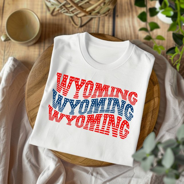 Camiseta Patriótica Wyoming Red e Blue Boho (Criador carregado)