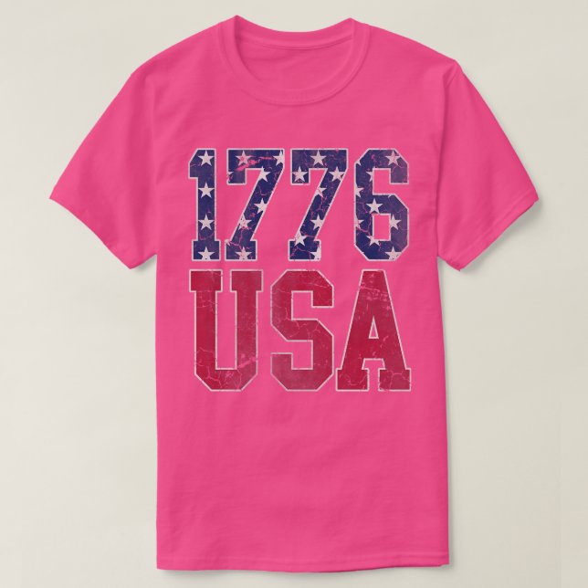 Camiseta Patriótico 1776 EUA América 4º de julho Independên (Frente do Design)