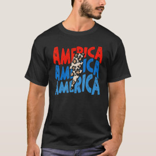 Camiseta Patriótico 4º Bolt de Relâmpago Leopardo da Améric