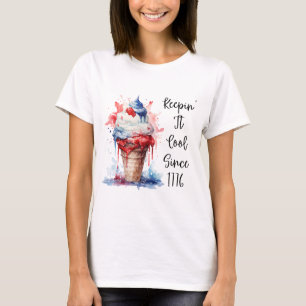 Camiseta Patriótico 4º do Sorvete T-Shirt de julho