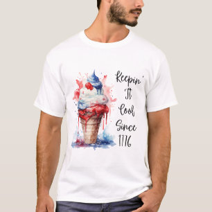 Camiseta Patriótico 4º do Sorvete T-Shirt de julho