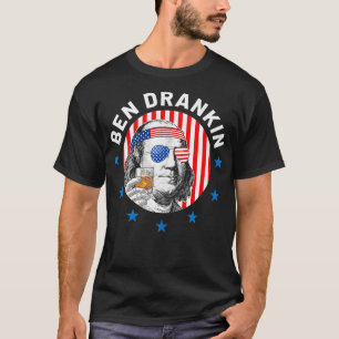 Camiseta Patriótico 4 de julho Ben Drankin Franklin America
