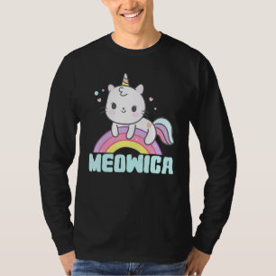 Camiseta Patriótico 4 De Julho Tee Meowica Unicorn Cat