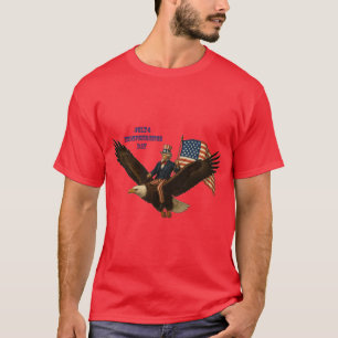 Camiseta Patriótico 4 de julho Tio Sam Dirigindo um URM da 