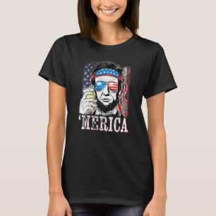 Camiseta Patriótico Abraham Lincoln Merica Usa Bandeira 4º