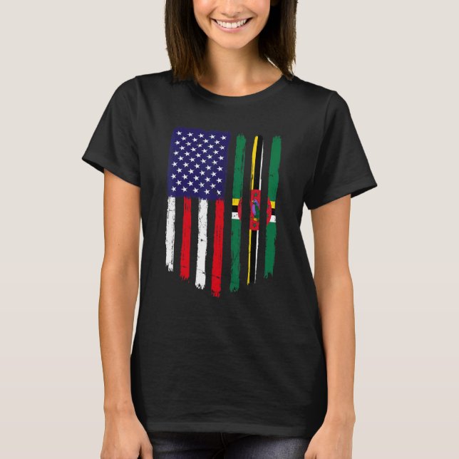 Camiseta Patriótico Afastado da Bandeira Americana e Domini (Frente)