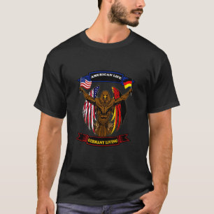 Camiseta Patriótico alemão Americano Flagle herança exp