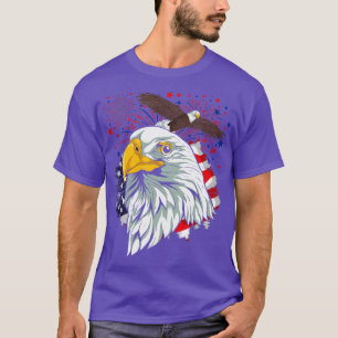 Camiseta Patriótico Americano Bald Eagle USA Flag 4º