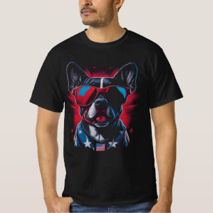 Camiseta Patriótico Americano Cachorro Cachorro Cachorros S
