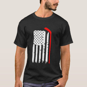Camiseta Patriótico Americano de Hockey com Bandeira