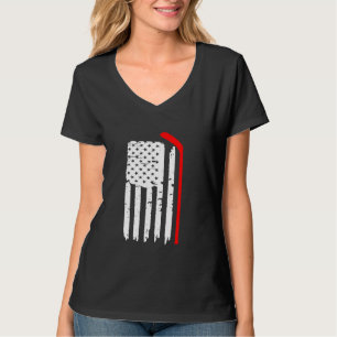 Camiseta Patriótico Americano de Hockey com Bandeira