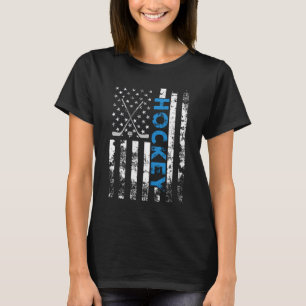Camiseta Patriótico Americano de Hockey com Bandeira