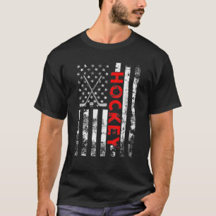 Camiseta Patriótico Americano de Hockey com Bandeira