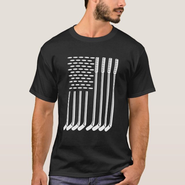 Camiseta Patriótico Americano De Hockey Com Bandeira Em 4 D (Frente)