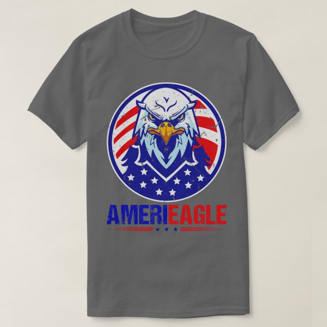 Camiseta Patriótico Americano Em 4 De Julho (Frente do Design)