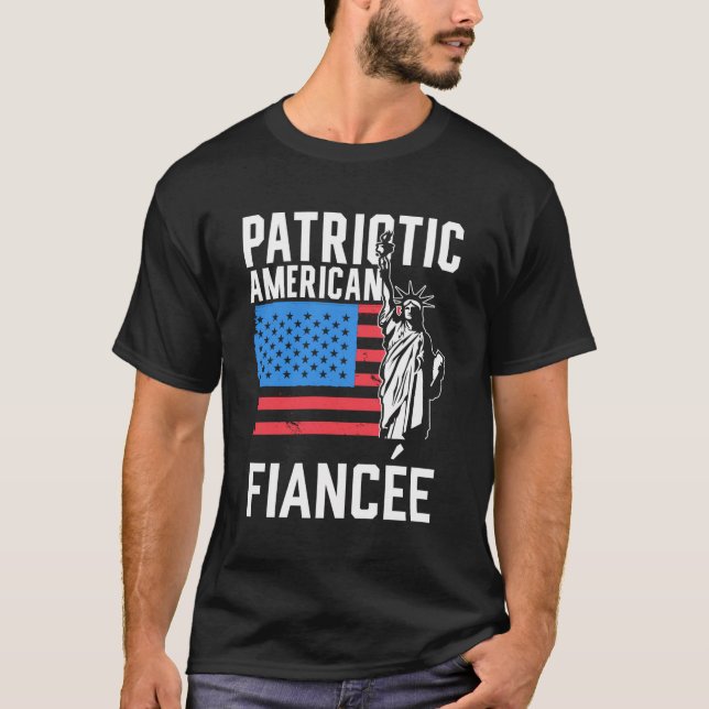 Camiseta Patriótico Americano Fiancã ©E Usa Patriot América (Frente)