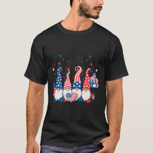 Camiseta Patriótico Americano Gnomos Usa Independência Dia