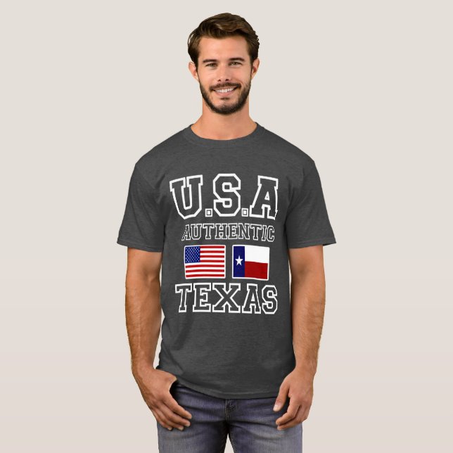 Camiseta Patriótico Autêntico Texas e Personalizado de Band (Frente Completa)