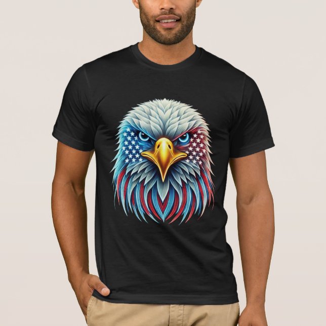 Camiseta Patriótico Bald Eagle dos Estados Unidos (Frente)