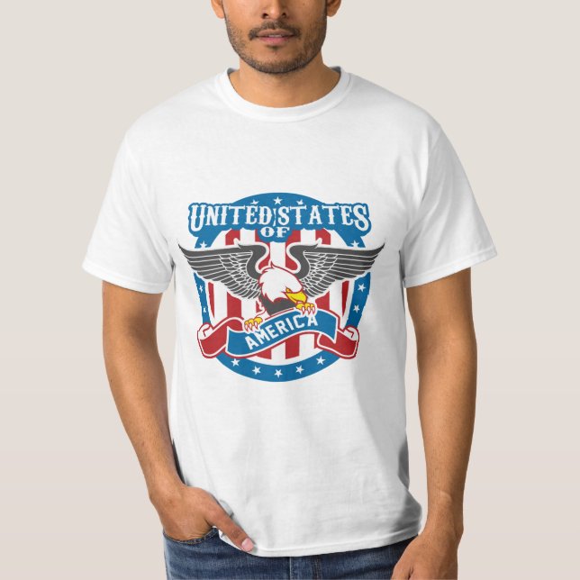 Camiseta Patriótico Bald Eagle dos Estados Unidos da Améric (Frente)