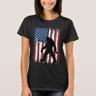 Camiseta Patriótico Bigfoot American Flag Funny 4 De Julho