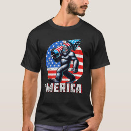 Camiseta Patriótico Bigfoot Merica Rock American Flag