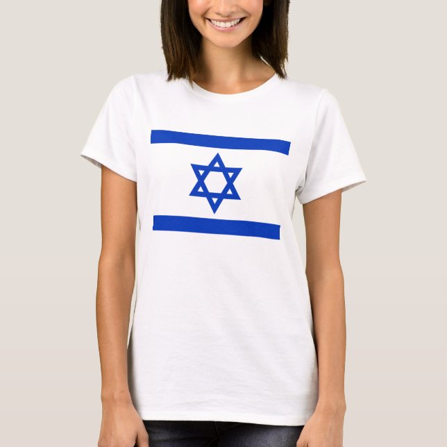Camiseta Patriótico Casaco de Bandeira Nacional ISRAEL de A (Frente)