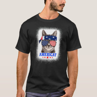 Camiseta Patriótico Cat Americat 4 De Julho