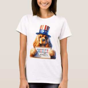Camiseta Patriótico Cocker Spaniel "Merica Y'all