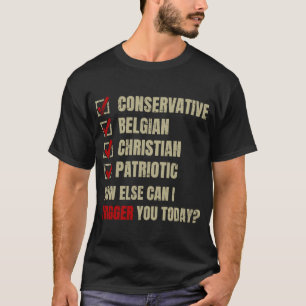 Camiseta Patriótico Cristão Belga Conservador