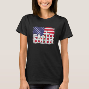 Camiseta Patriótico Cristão Cita Fé Cruz Religiosa
