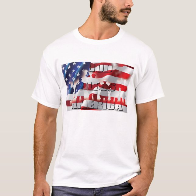 Camiseta Patriótico da América deus abençoe (Frente)
