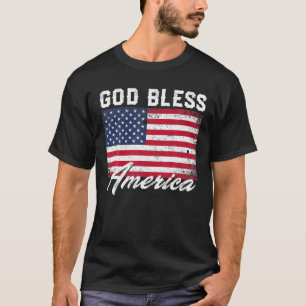 Camiseta Patriótico Da América deus abençoe, Bandeira Dos E