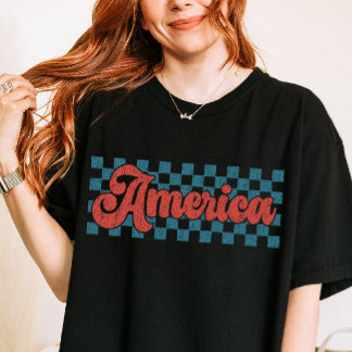 Camiseta Patriótico da América Retro 4 de julho