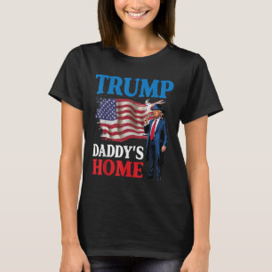 Camiseta Patriótico da Bandeira Americana do Pai Donald Tru