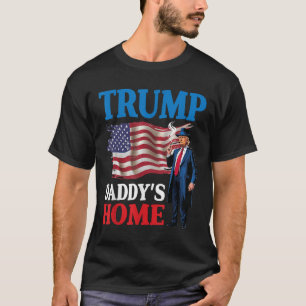 Camiseta Patriótico da Bandeira Americana do Pai Donald Tru