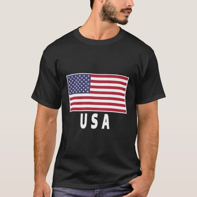 Camiseta Patriótico Da Bandeira Dos Eua 4 De Julho Dia Do I (Frente)