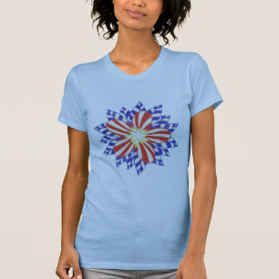 Camiseta patriótico da flor da bandeira dos