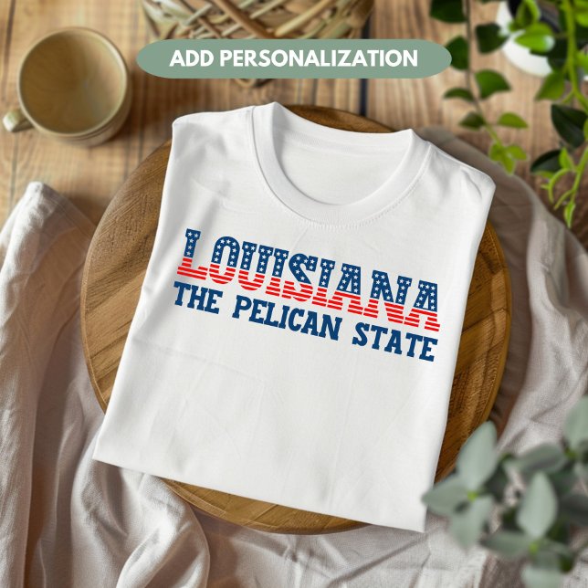 Camiseta Patriótico Da Louisiana O Costume Do Estado Pelica (Criador carregado)