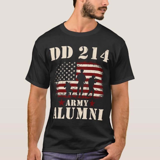 Camiseta Patriótico DD 214 Alumni DD214 Dia Militar Veteran (Frente)