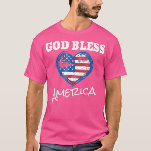 Camiseta Patriótico de Bandeira do Coração da América d
