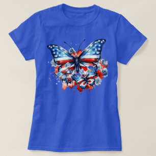 Camiseta Patriótico de Bandeiras Americanas