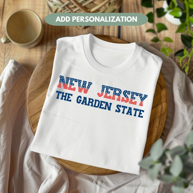 Camiseta Patriótico de Nova Jersey O Personalizado Do Estad (Criador carregado)