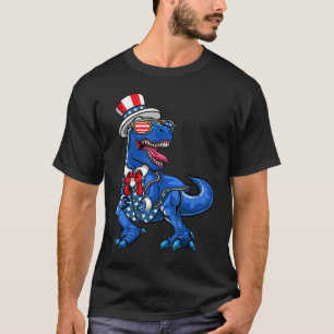 Camiseta Patriótico Dinossauro Americano Bandeira T Rex Men