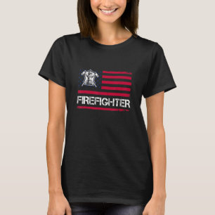 Camiseta Patriótico do Bombeiro Americano em 4 de julho
