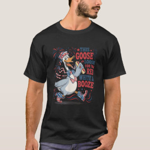 Camiseta Patriótico do Booze Vermelho de Goose em 4 de julh