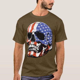 Camiseta Patriótico do crânio americano