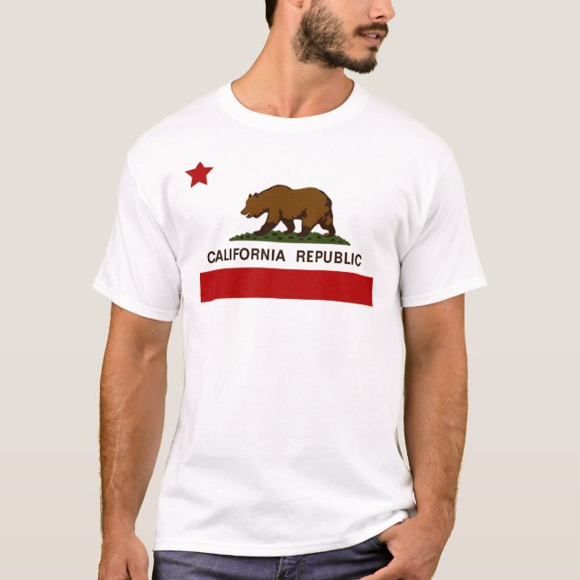 Camiseta Patriótico do Estado da Califórnia (Frente)